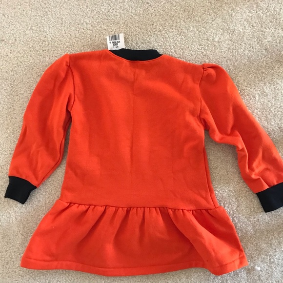 Little Girls Orange & Black knit dress Halloween-Fall-School-Church Easy Care - Picture 3 of 4